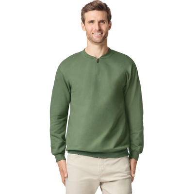 Gildan mikina s krátkym zipsom GSF008 Military Green