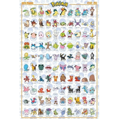 Plagát, Obraz - Pokemon - Johto Pokemon, 61 × 91.5 cm