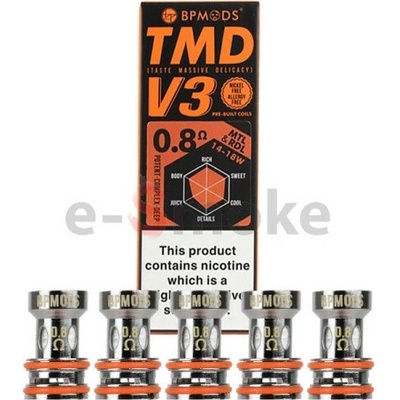 BP Mods TMD Mesh V3 žhaviaca hlava 0,8 ohm 5-PACK