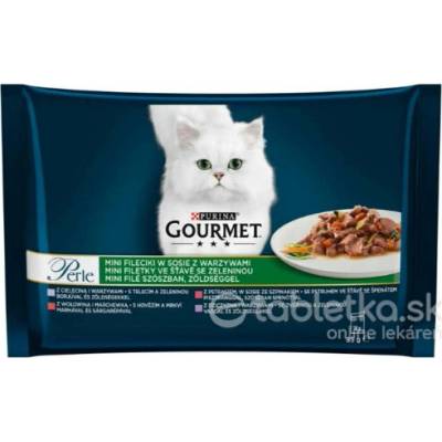 GOURMET PERLE cat Multipack mini filetky v šťave so zeleninou 4 x 85 g