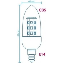 Whitenergy Led žiarovka 21xSMD 3W E14 teplá biela sviečka