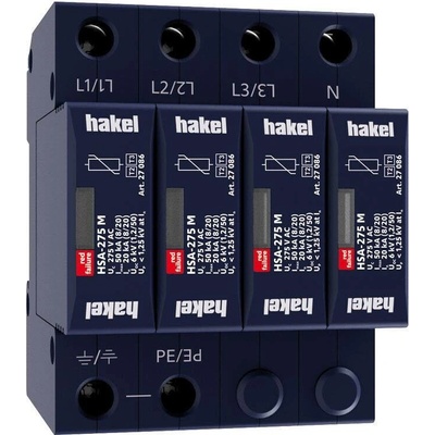 Svodič přepětí T2+T3 Hakel HSA-275/4+0 M