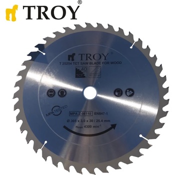 TROY Циркулярен диск / Диск за циркуляр за дърво 40 зъба 305 мм / Troy 25254 / (T 25254)