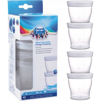 Canpol 12/204 nádoby na uskladnenie mlieka 4 ks 180 ml