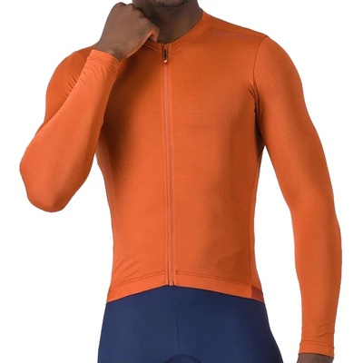 Мъжка фланелка с дълъг ръкав за колоездене Castelli Espresso 2 L/S Jersey Cycling jersey - Paprika - размер XL (056-3890-0315)
