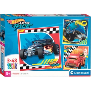 Clementoni Детски пъзел Clementoni от 3 x 48 части - Hot Wheels (25313) - baby
