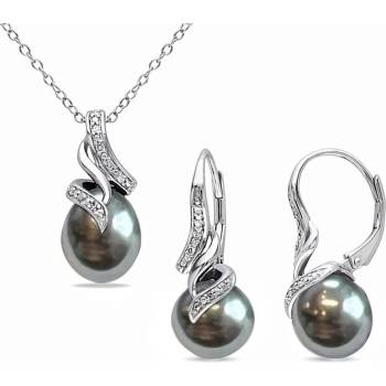 Olivie strieborná perlová sada Tahiti 5596