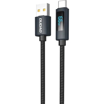 Dudao L7T USB-A - USB-C 66W кабел с LED дисплей 1m - черен (6976625334407)