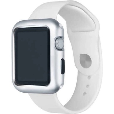 SES Magnetický hliníkový ochranný rámik pre Apple Watch 45 mm 7.série - strieborný 9920