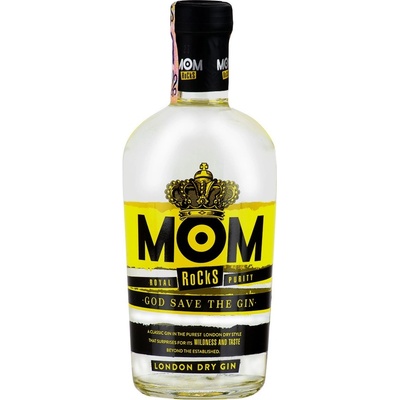 Mom ROCKS London dry gin 37,5% 0,7 l (čistá fľaša)