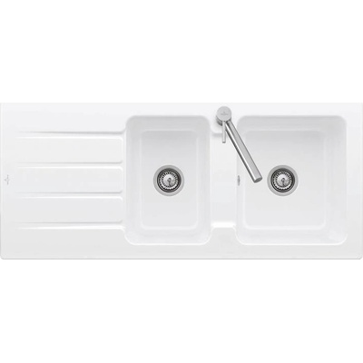 Villeroy & Boch Architectura Keramický dřez 1160x510 mm s odtokem, CeramicPlus, alpská bílá