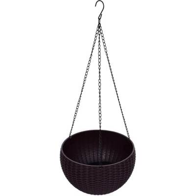 Samozavlažovací závesný Plastia Mareta biela + vínová 30 cm