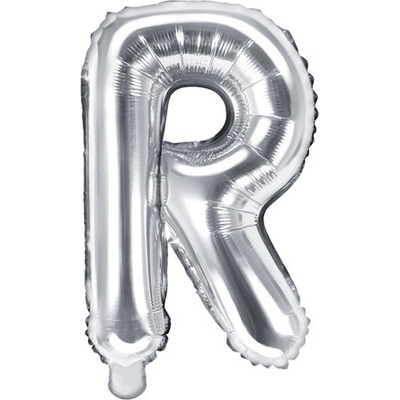 PartyDeco Foliové písmeno R stříbrné 35 cm