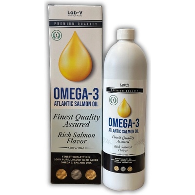 Lab-v Omega-3 100% висококачествено масло от атлантическа сьомга за кучета и котки 1000 мл