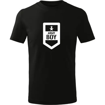DRAGOWA детска тениска с къс ръкав Army Boy, черна (7124)