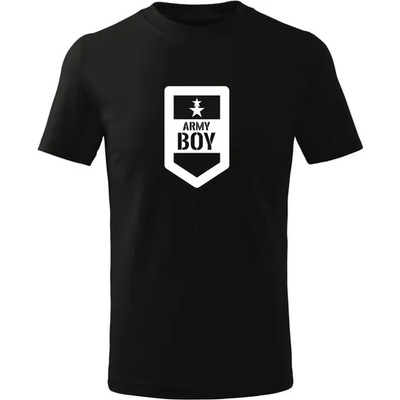 DRAGOWA детска тениска с къс ръкав Army Boy, черна (7124)