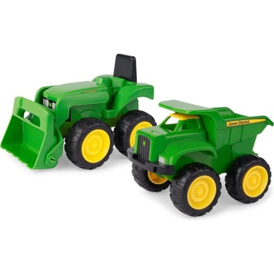 TOMY John Deere dětské stavební vozy – traktor a sklápěčka (2 ks)