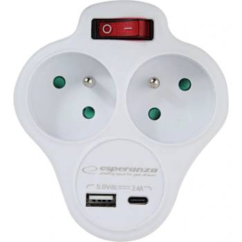 Esperanza 2 Plug + 2 USB Switch (ELK311W)