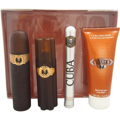 Cuba Cuba Gold SET: Toaletní voda 100ml + EDT 35ml + Voda po holení 100 ml + Sprchový gel 200 ml
