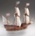 Dusek ships Комплект платна за Галеон Златната кошута - Golden Hind 1: 72 (D017-Sails)