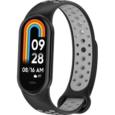 Xiaomi Mi Smart Band 8/9/10 náhradní náramek - Sportovní prodyšný perforovaný Černo šedá MBSCZ-SPP803 – Zboží Živě