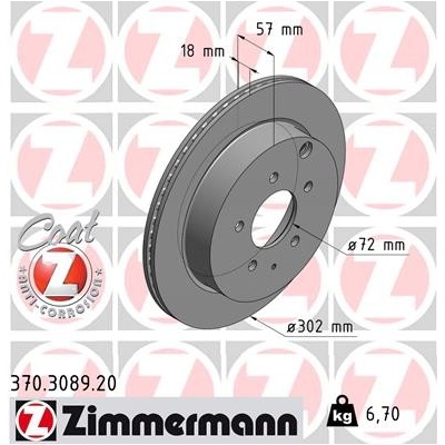 Brzdový kotúč ZIMMERMANN 370.3089.20 (370308920)