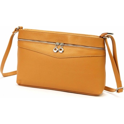 Luka dámska kožená crossbody kabelka camel na rameno 24-065
