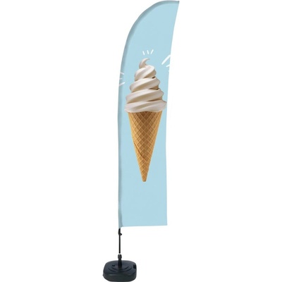 Jansen Display Beach Flag Budget Wind Complete Set Ice Cream Spanish ECO, 1010 x 4305 mm