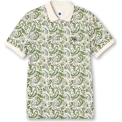 Pretty Green Блуза с яка Pretty Green Men's Aquarelle Paisley Short-Sleeve Polo Shirt - Stone