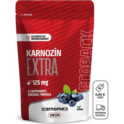 CarnoMed Karnozín EXTRA 125 mg ECOPACK 240 kapsúl