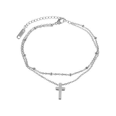 Šperky4U ocelový náramek zdobený křížkem OPA1624