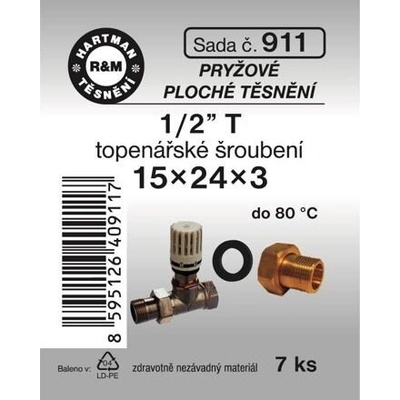 HARTMAN těsnění pryžové 1/2" 15*24*3mm, sada č. 911