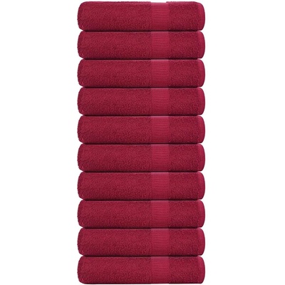 vidaXL Кърпи за баня FROGN 10 бр. бордо 100x150 см 360 г/м2 (136742)