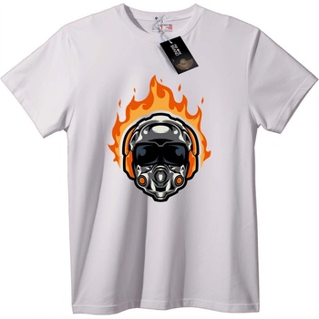 NOONEBRAND Тениска Горящ Череп с Газова Маска - 2XL, Black