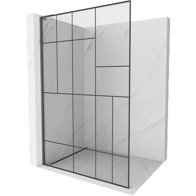 Mexen Kioto L преграда за душ Walk-in 110 x 200 см, черен модел, четка Gun gray - 800-110-103-66-78 (800-110-103-66-78)