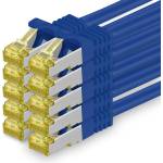 1aTTack. de Cat. 7 network cable 2m blue pack of 10 Cat7 Ethernet cable network LAN cable raw cable 10 Gb s SFTP PIMF LSZH set patch cable with Rj 45 plug Cat. 6a - 4251073616902