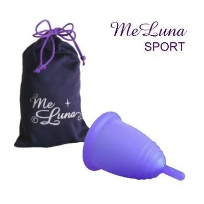 Me Luna Менструална чашка Me Luna размер M плюс 10 таблетки за стерилизация Спорт (Sport) Пръчица Синьо - лилав