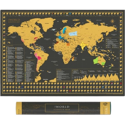 Stírací mapa Světa, 84,1 x 59,4 cm – Zboží Dáma