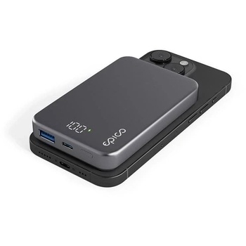 Epico Mag+ 10000mAh алуминиева преносима батерия, астросиво (9915101300250)
