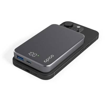 Epico Mag+ 10000mAh алуминиева преносима батерия, астросиво (9915101300250)