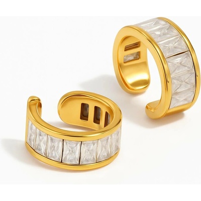 SARINES Zlatý earcuff s čirými zirkony, 1 ks S1143