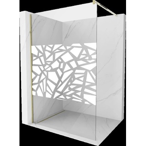 Mexen Kioto душ-светка Walk-in 80 x 200 cm, бял шаблон 8 мм, злато - 800-080-101-50-85 (800-080-101-50-85)