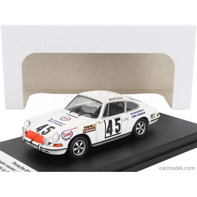 Trofeu Porsche 911s Coupe Team C.laurent N 45 24h Le Mans 1971 Claude Laurent Jacques Marche Bílá Červená 1:43