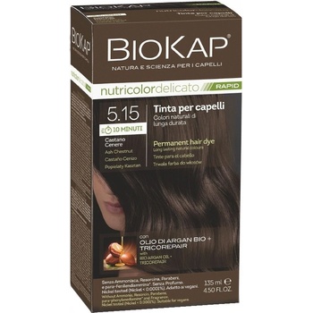 BioKap Nutricolor Delicato Rapid Permanent Hair Color 135 ml боя без амоняк 5.15 Ash Chesnut