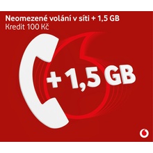 Vodafone SIM Předplacená karta edice Volej 1,5GB + 100 Kč kredit
