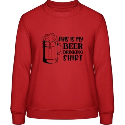 AWDis Sweat mikina Toto je moje Pivní Tričko Ohnivá červená