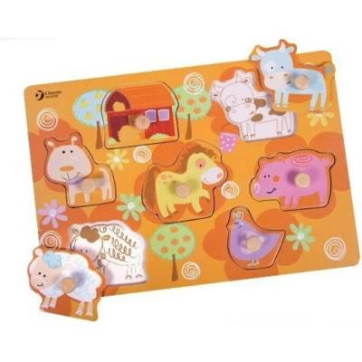 Classic World Дървен пъзел - селскостопански животни