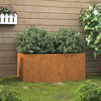 vidaXL květináč 62x30x29 cm Corten Steel