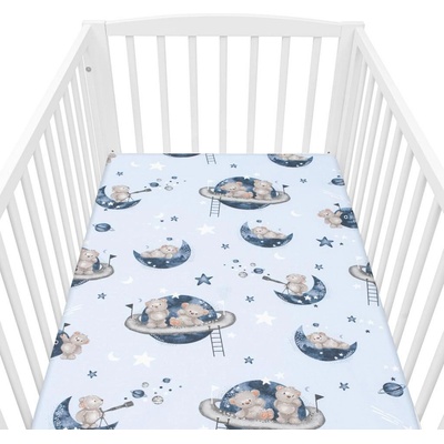 New Baby bavlna prestieradlo Teddy bear in space 60x120