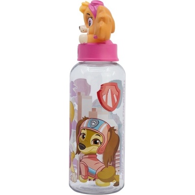 Stor detská fľaša s 3D figúrkou Paw Patrol Girl Superpowers 560 ml